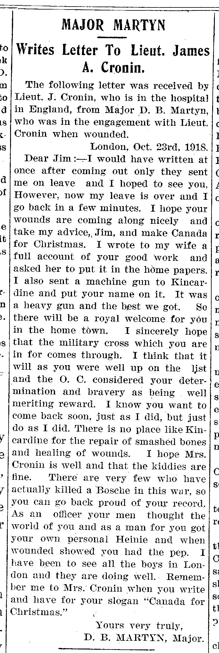 Kincardine Reporter, November 28, 1918